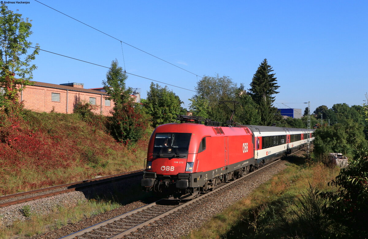 1116 273 mit dem IC 183 (Stuttgart Hbf-Zürich HB) bei Rottweil 18.9.21