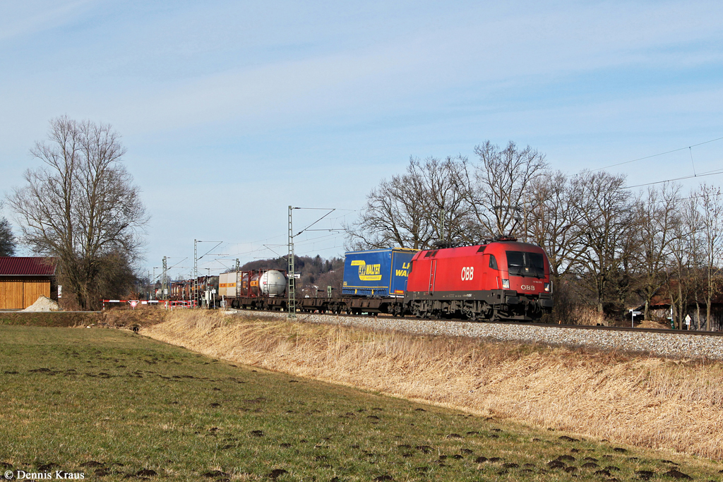 1116 276 mit KLV Zug am 08.02.2014 bei Bernau.