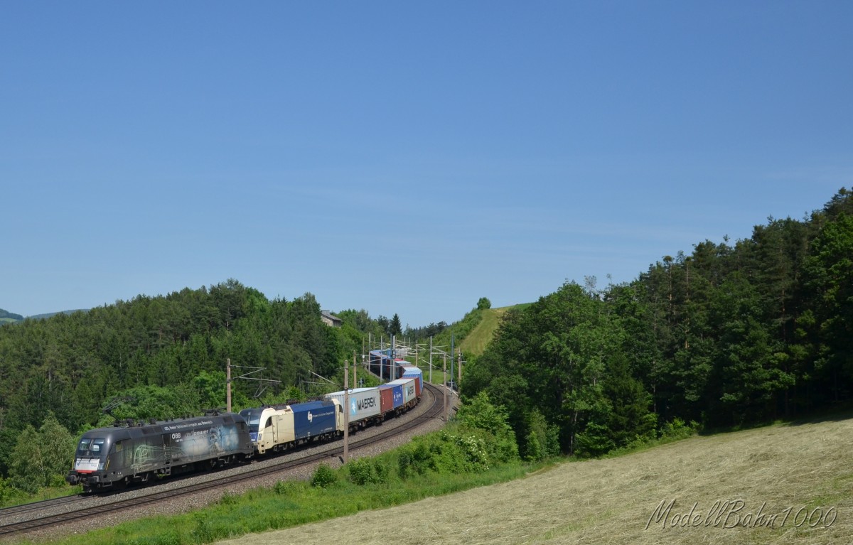 1116 527 und 1216 950 am Weg Richtung Wien am 8.6.2014