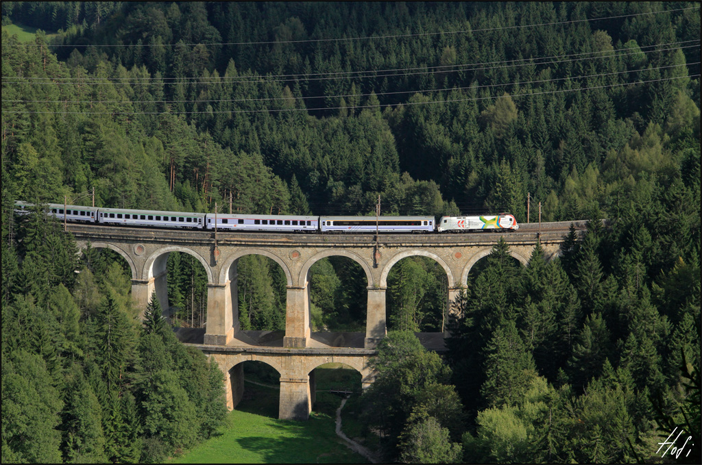 1116.130 berquert  am 07.09.13 mit EC 103 das Kalte-Rinne-Viadukt .