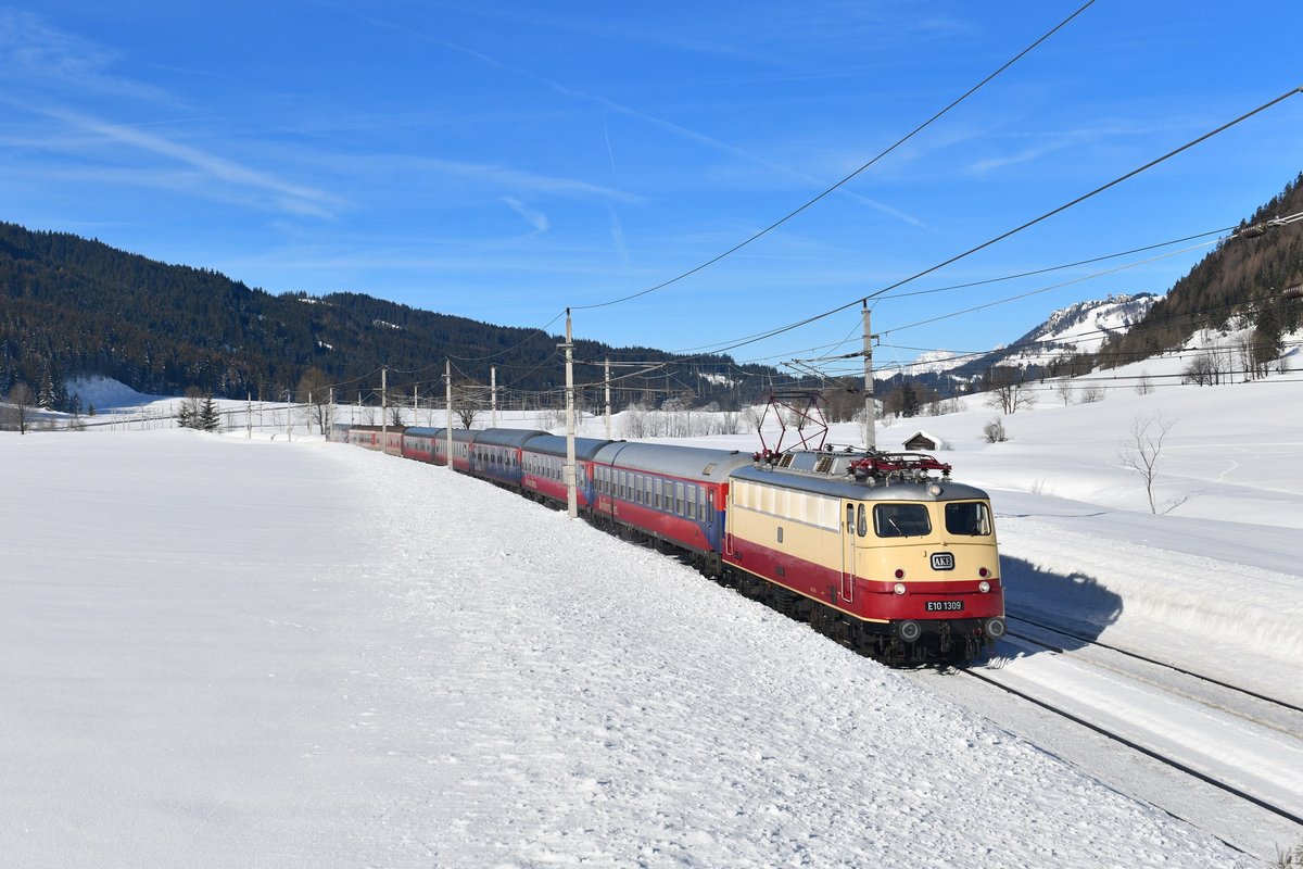 113 309 mit DRV 1381 am 16.02.2019 bei Hochfilzen. 