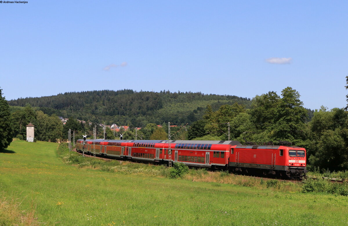 114 036 mit dem RE 4523 (Fulda-Frankfurt(Main)Hbf) bei Wirtheim 18.7.21
