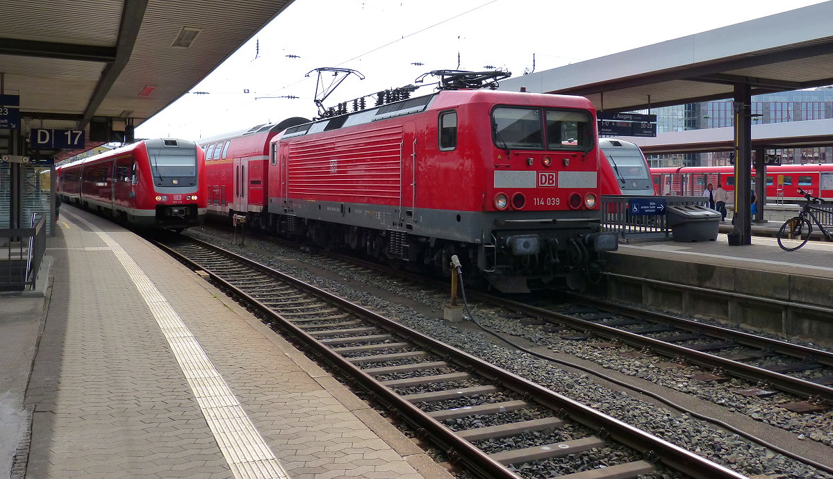 114 039 RE nach Stuttgart in Nürnberg Hbf 27.05.2018