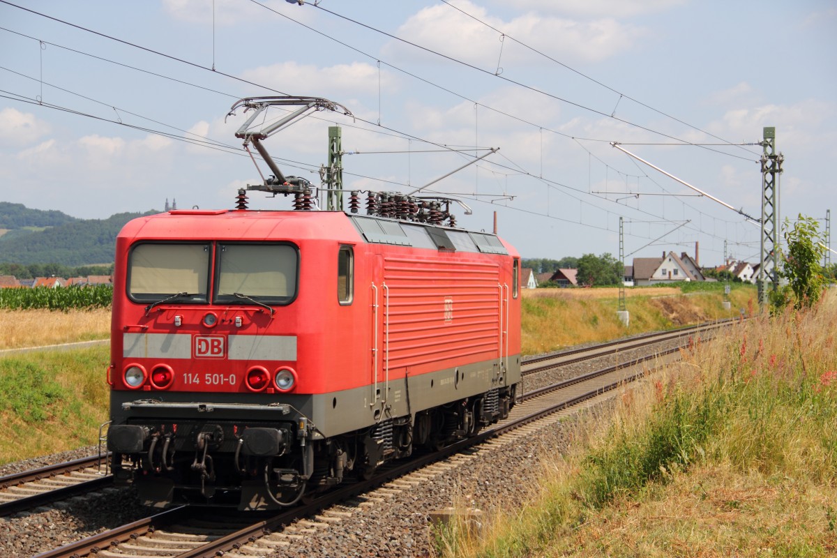 114 501-0 DB bei Staffelstein am 15.07.2013.  