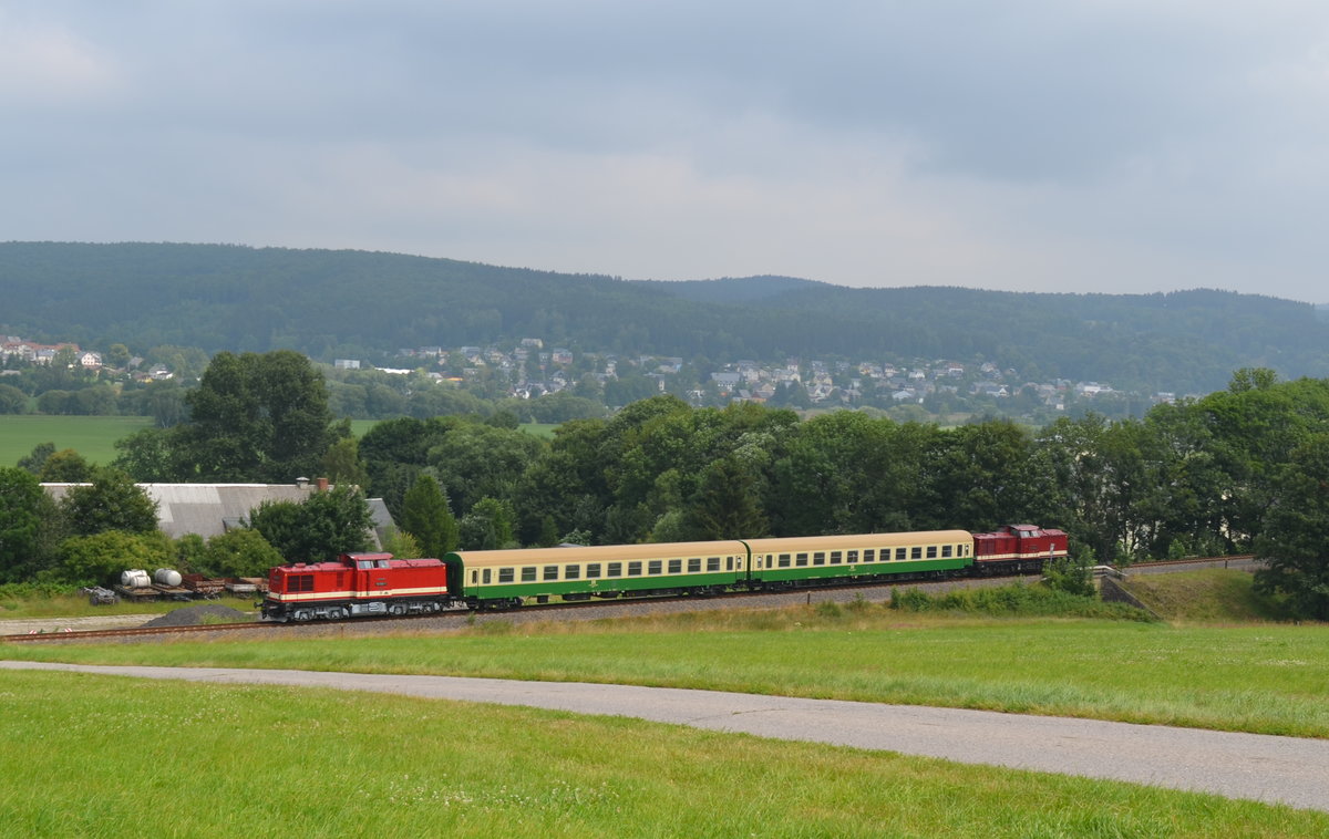 114 703-2 & 112 565-7 in Olbernhau Mitten im Erzgebirge 06.07.2018