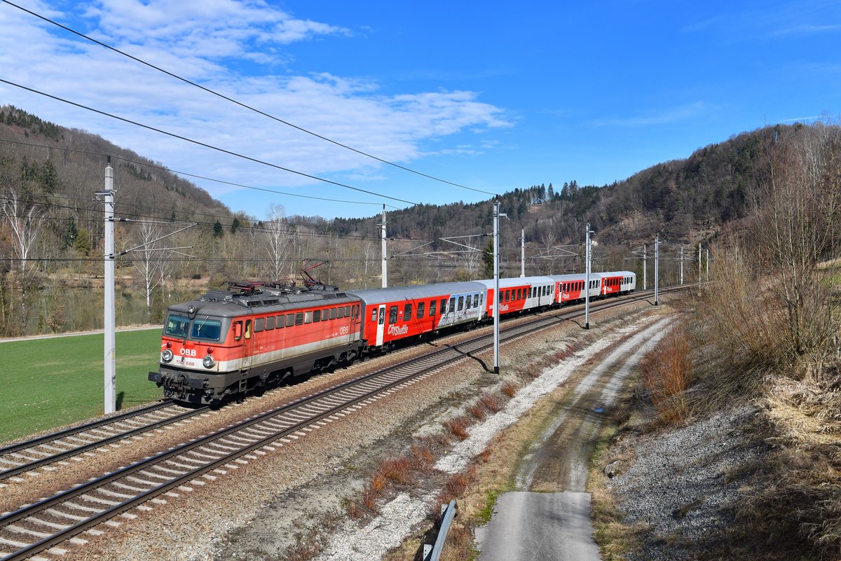 1142 688 mit R 5919 am 04.03.2019 bei Wernstein am Inn. 