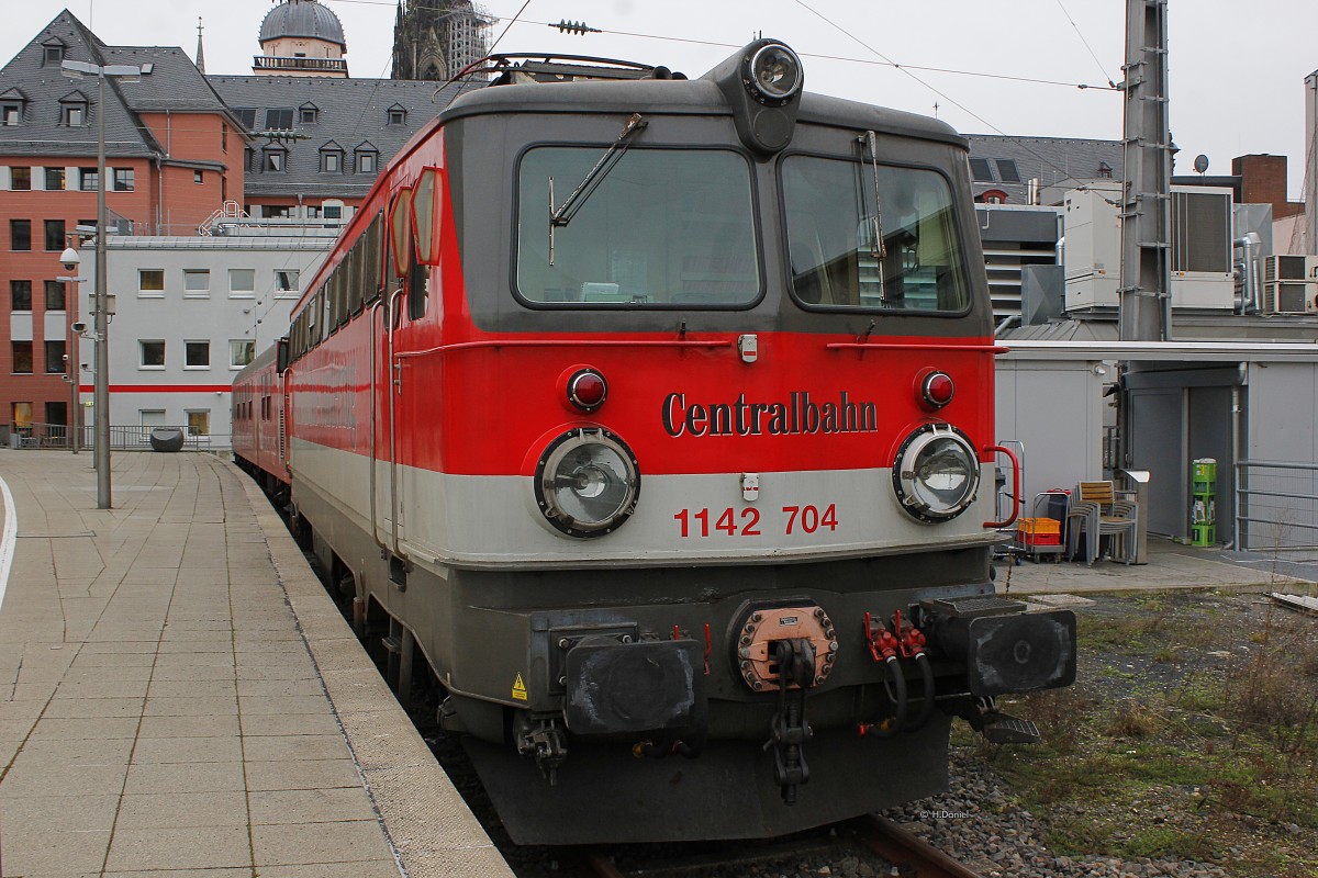 1142 704 Centralbahn in K�ln Hbf, Februar 2016.