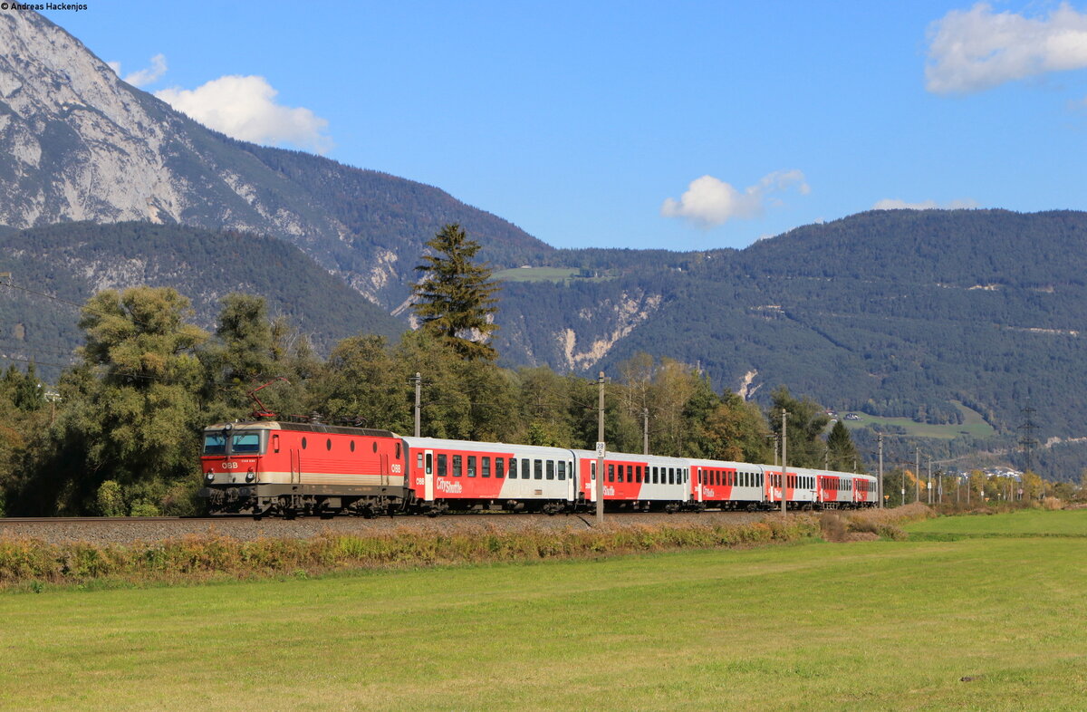 1144 036 mit dem REX 5386 (Innsbruck Hbf-Landeck Zams) bei Rietz 16.10.21