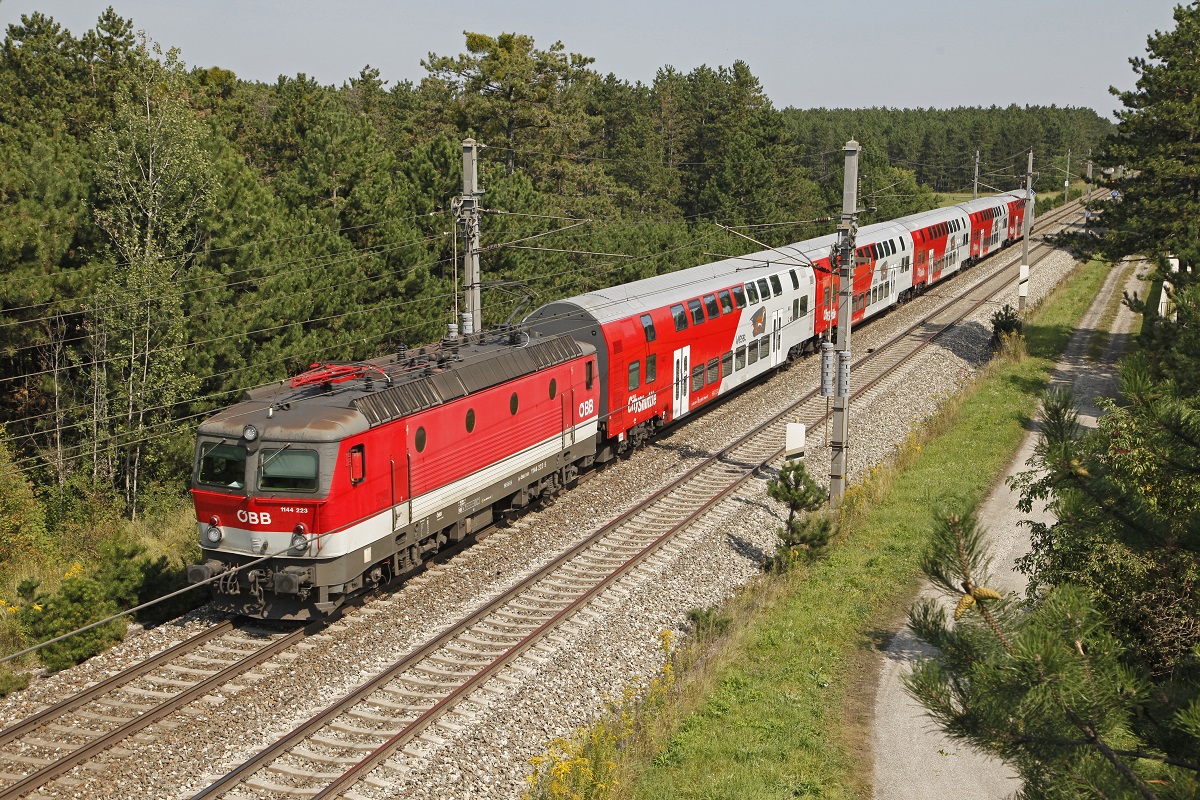 1144 223 mit REX bei Neunkirchen am 8.09.2016.