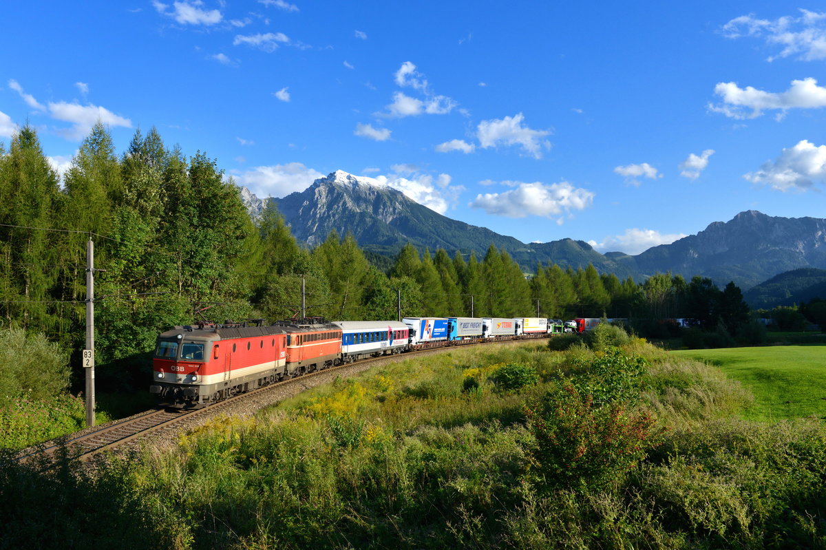 1144 235 + 1142 575 mit ROLA 41404 am 04.09.2017 bei Windischgarsten. 