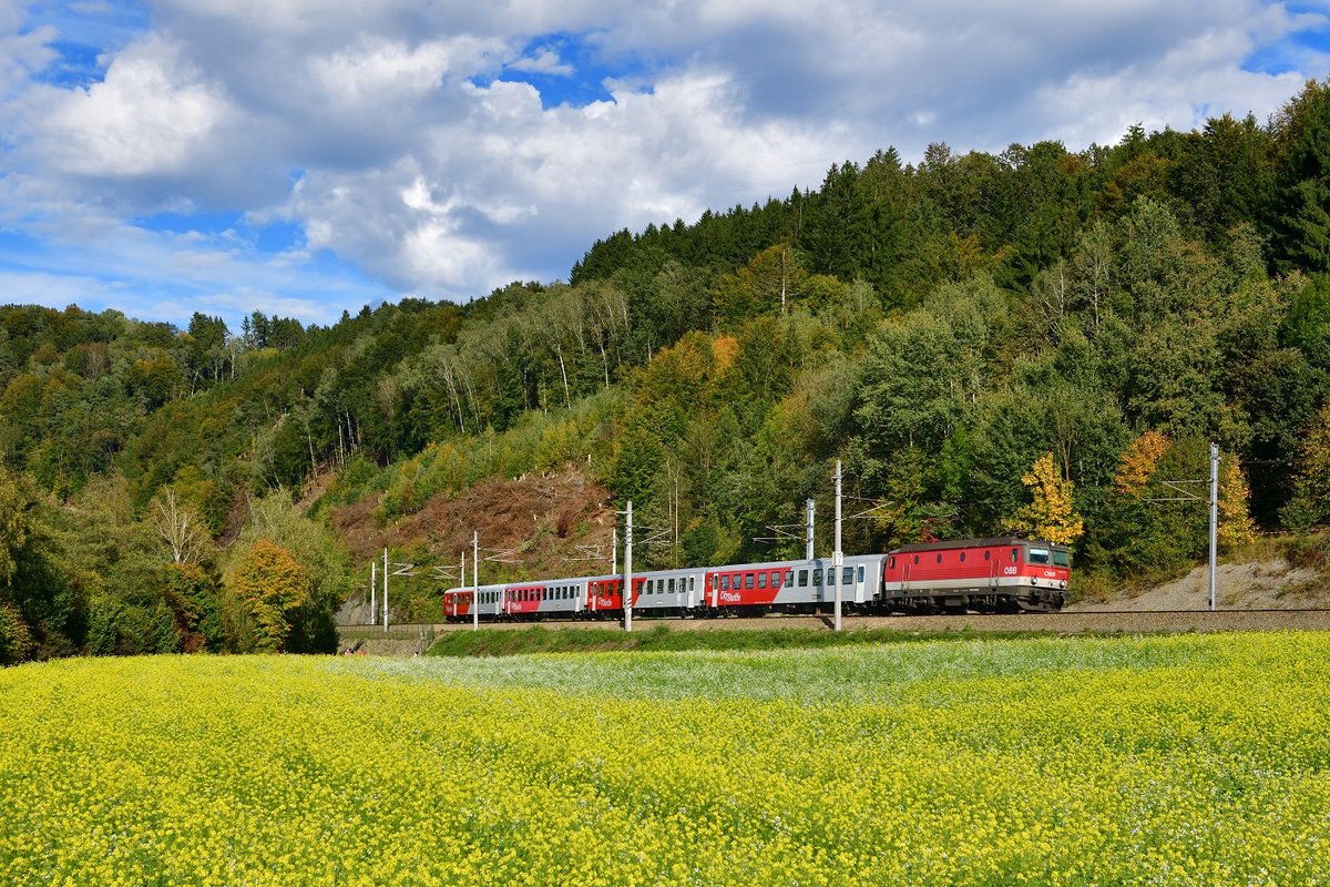 1144 240 mit einem REX am 01.10.2019 bei Wernstein am Inn.