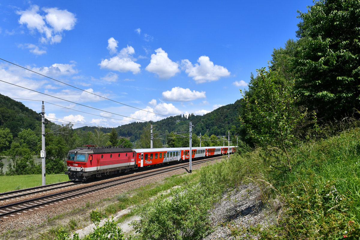 1144 278 mit einem REX am 03.06.2018 bei Wernstein am Inn. 