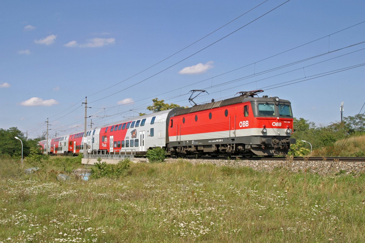 1144.206 fährt mit R-2339 bei Theresienfeld richtung Wr.Neustadt am 28.8.14
