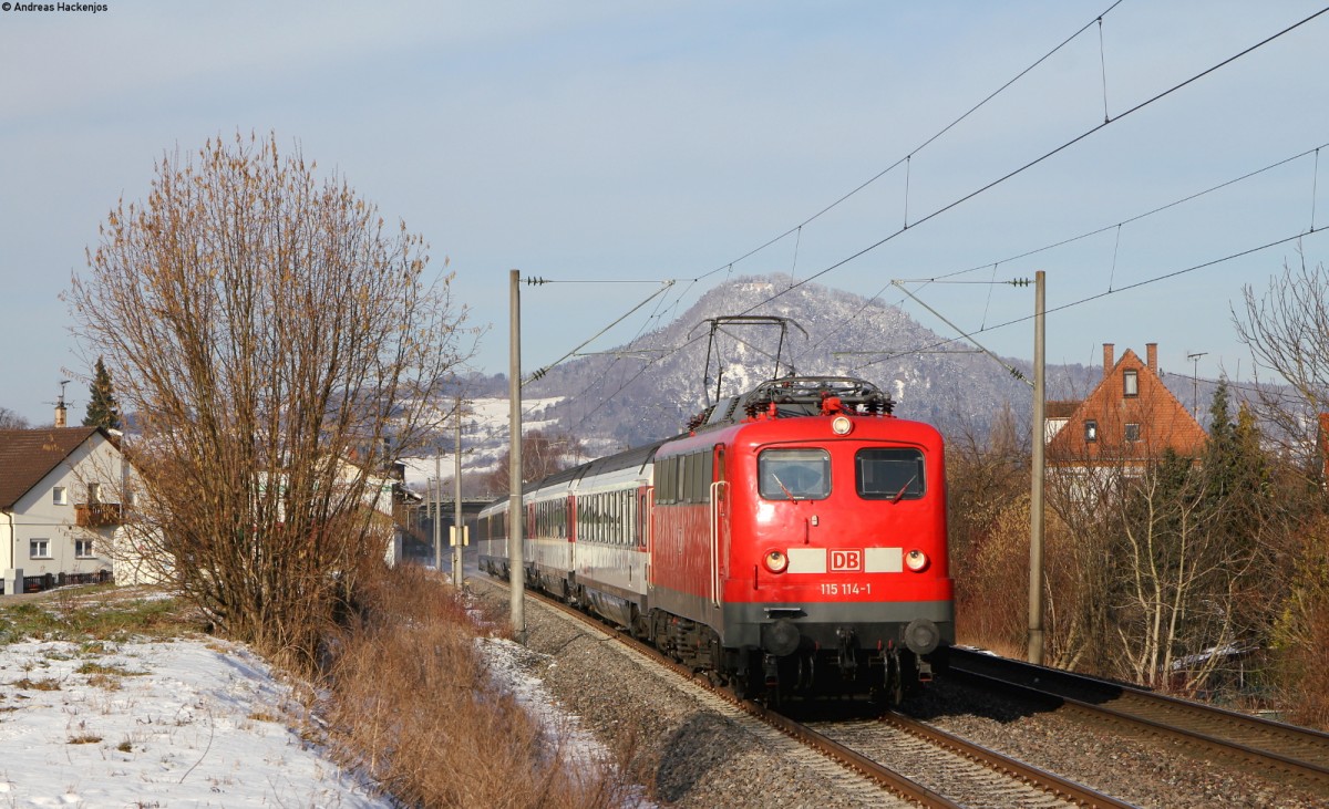 115 114-1 mit dem IC 181 (Frankfurt(Main) Hbf-Zürich HB) bei Mühlhausen 4.2.15