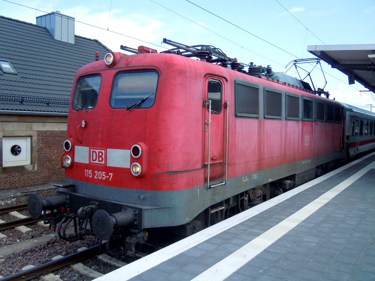 115 205 mit IC nach Norddeich-Mole in Rheine, 10.08.13