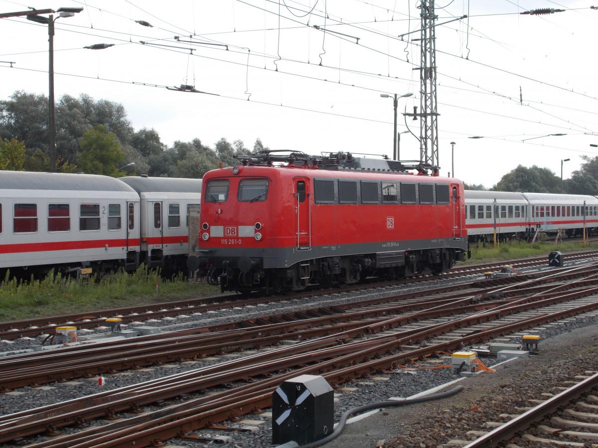 115 261 wurde,am 15.September 2014,in der Stralsunder Abstellanlage abgestellt.