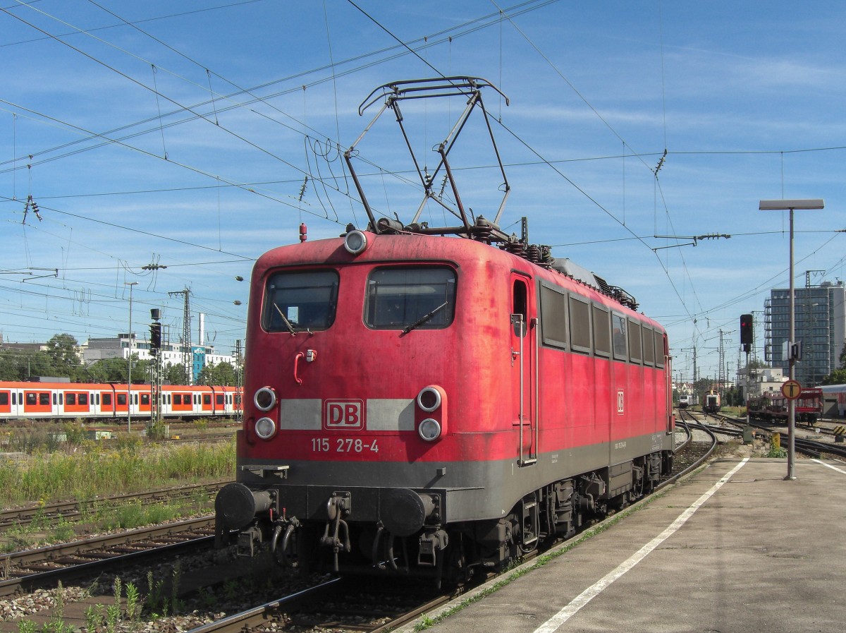 115 278 stand am 31. August 2009 im Bahnhof München-Ost.