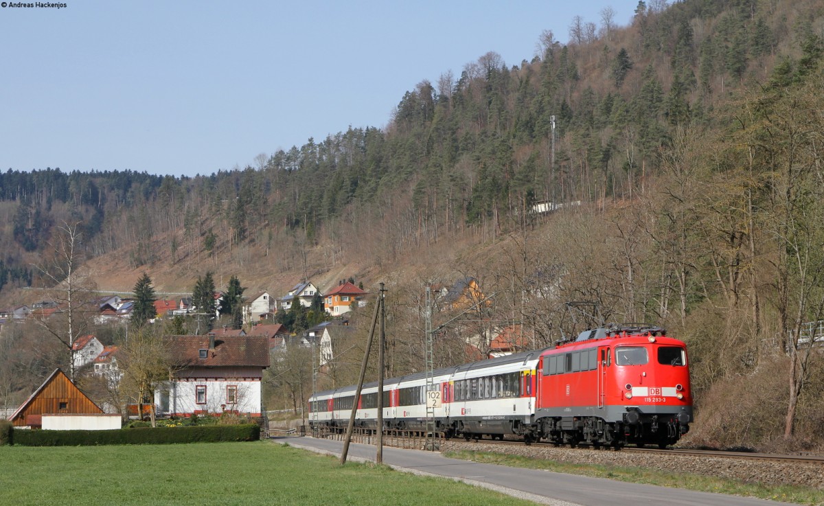 115 293-3 mit dem IC 282 (Zürich HB-Stuttgart Hbf) bei Aistaig 30.3.14