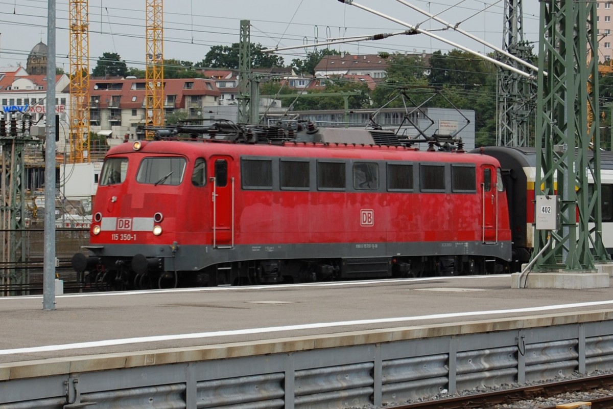 115 350-1 am 31. August 2013 in Stuttgart (Hbf).