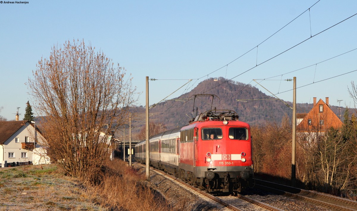 115 350-1 mit dem IC 181 (Frankfurt(Main) Hbf-Zürich HB) bei Mühlhausen 13.1.15
