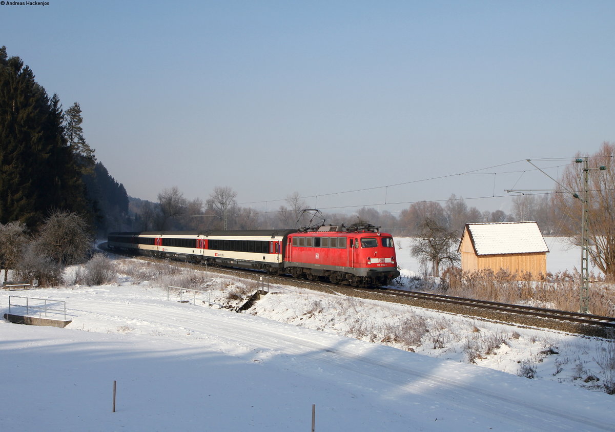 115 350-1 mit dem IC 183 (Stuttgart Hbf-Zürich HB) bei Neufra 20.1.17