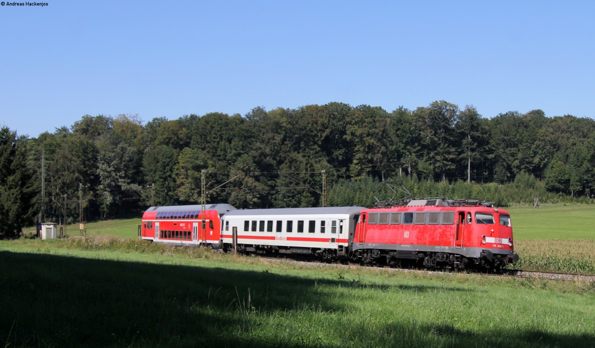 115 350-1 mit dem PbZ 2461 (Stuttgart-Mnchen-Pasing Bbf) bei Gurgelhau 5.9.13