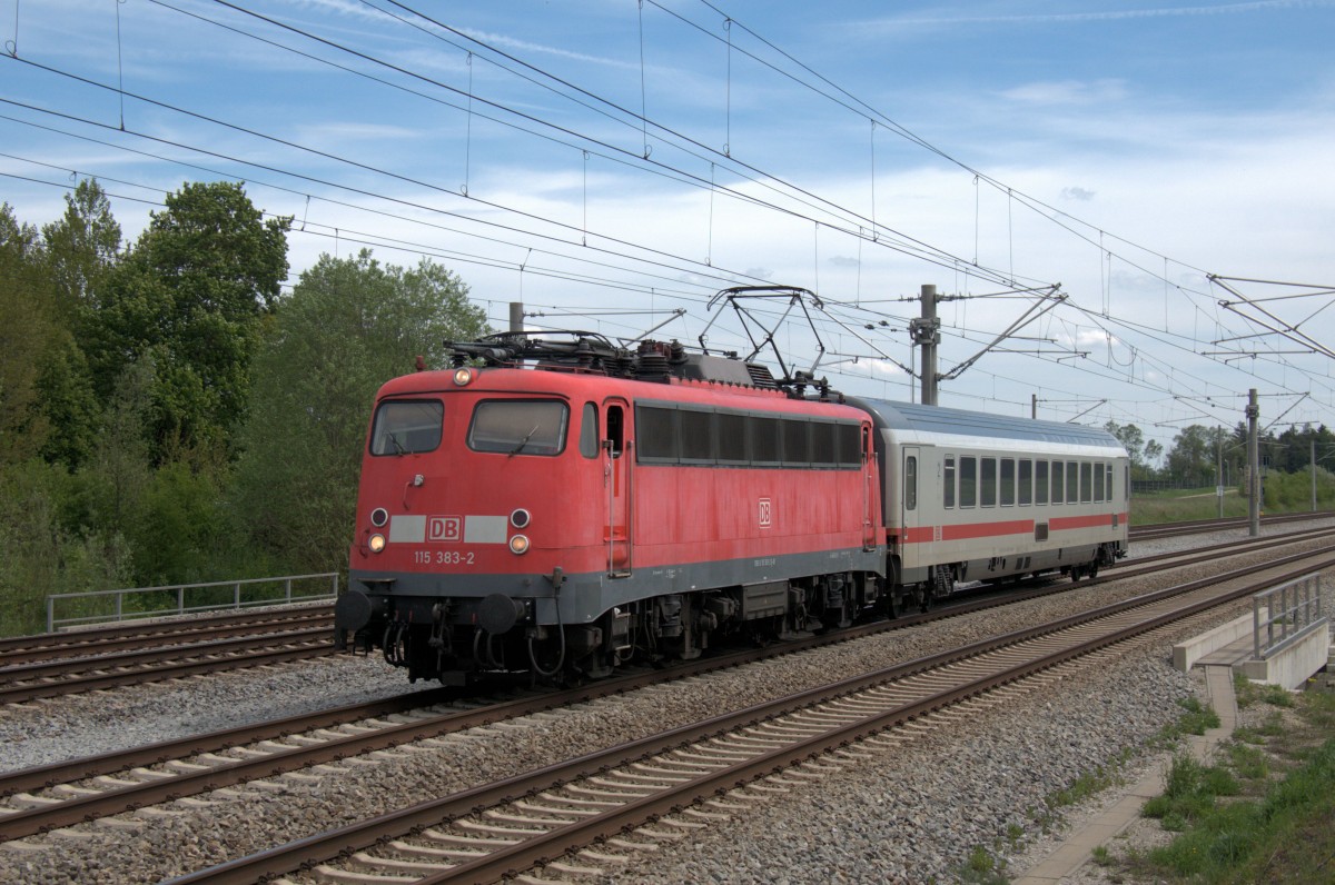 115 383 & 618020-95450 Bpmz am 06.05.14 als PbZ 2460 nach Stuttgart bei Althegnenberg