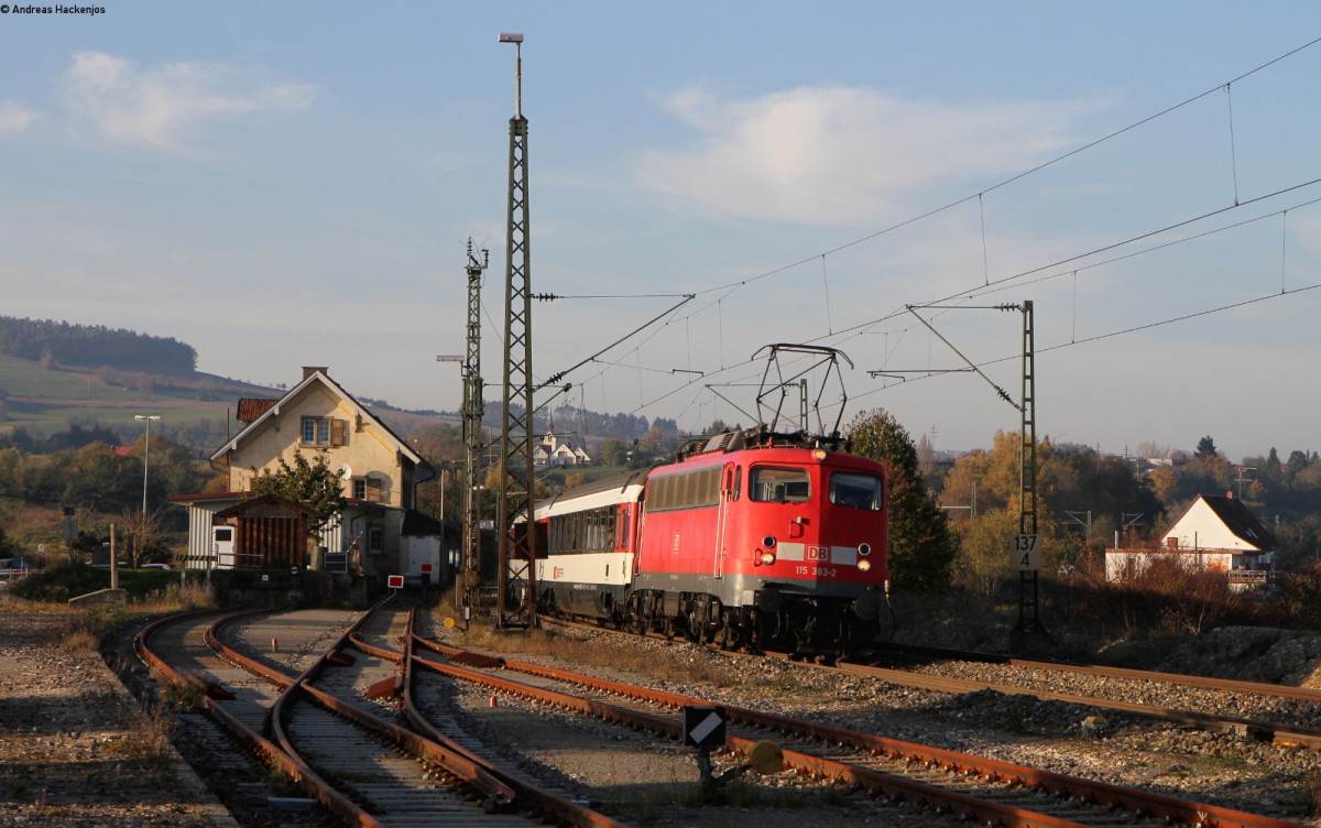 115 383-2 mit dem IC 187 (Stuttgart Hbf-Zürich HB) bei Welschingen 31.10.14