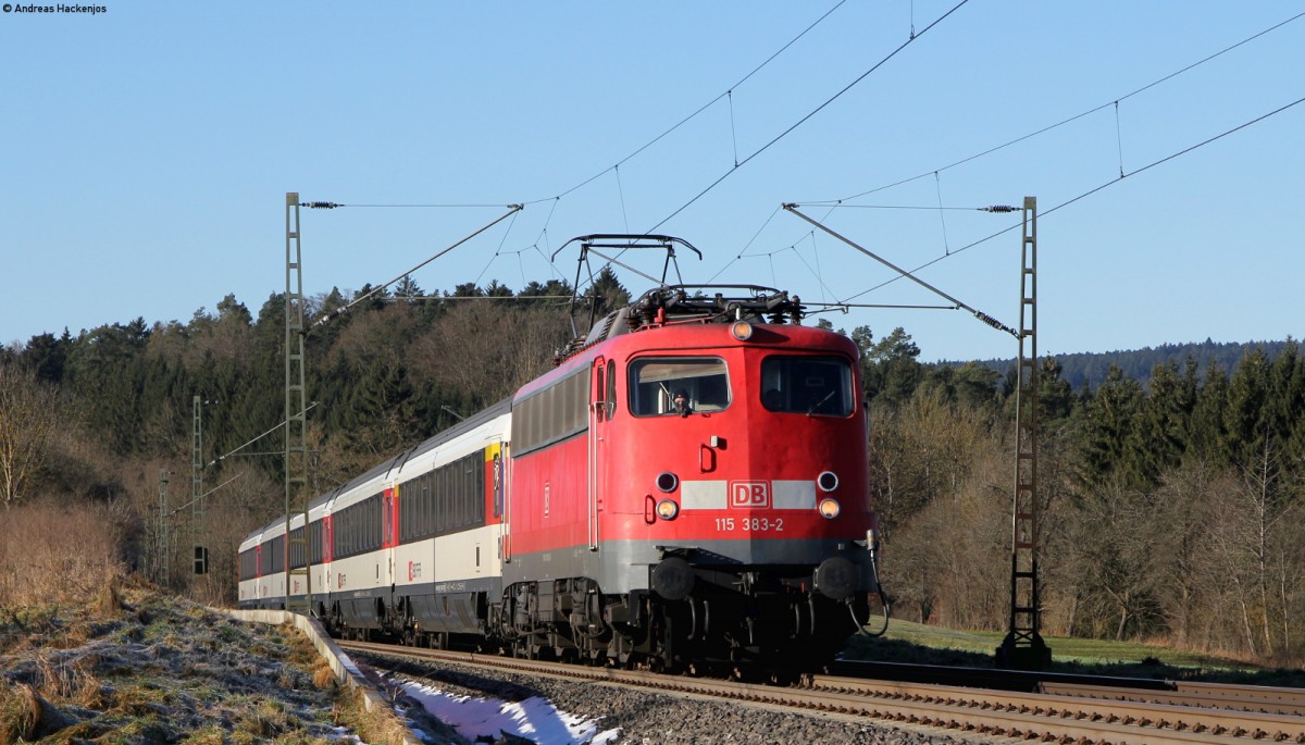 115 383-2 mit dem IC 282 (Zürich HB-Stuttgart Hbf) bei Eutingen 5.1.15