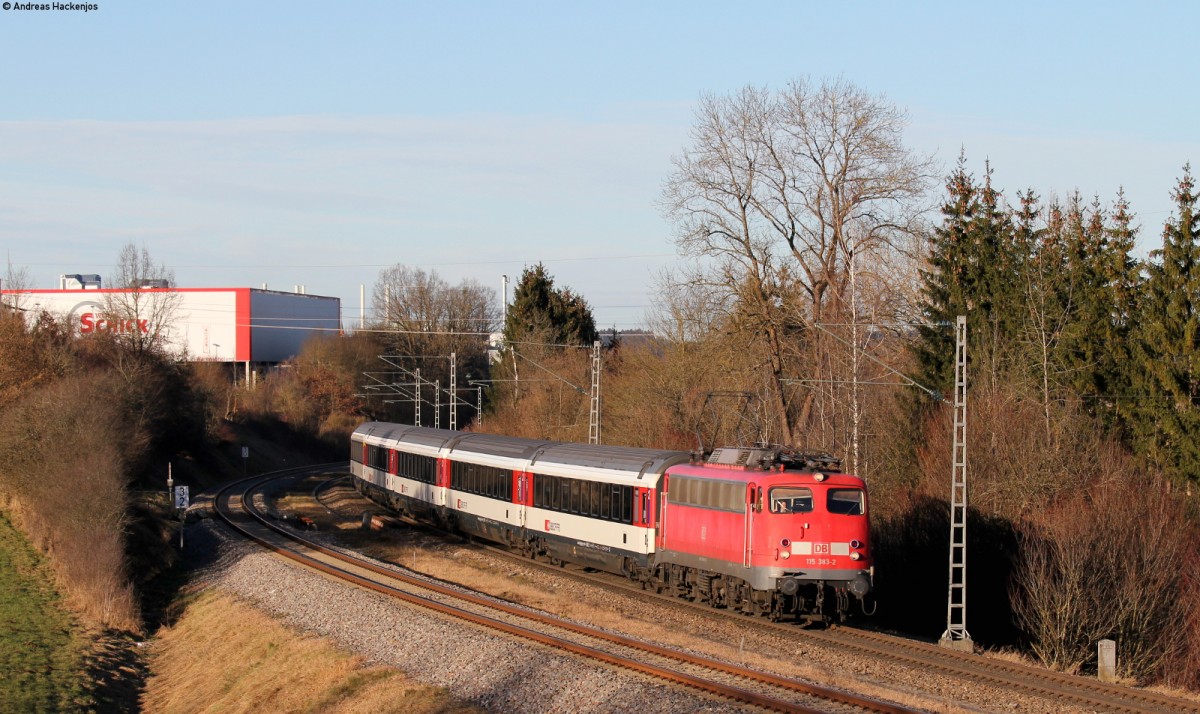 115 383-2 mit dem IC 187 (Stuttgart Hbf-Zürich HB) bei Rottweil 13.1.15