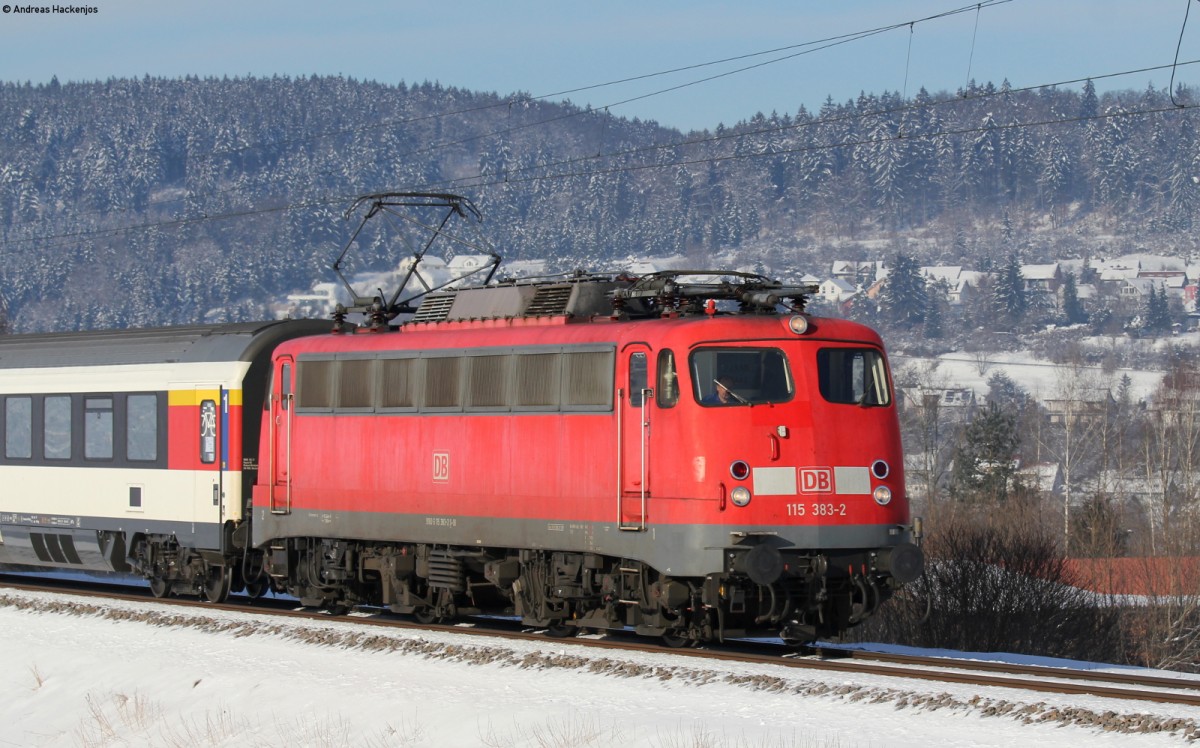 115 383-2 mit dem IC 282 (Zürich HB-Stuttgart Hbf) bei Möhringen 4.2.15