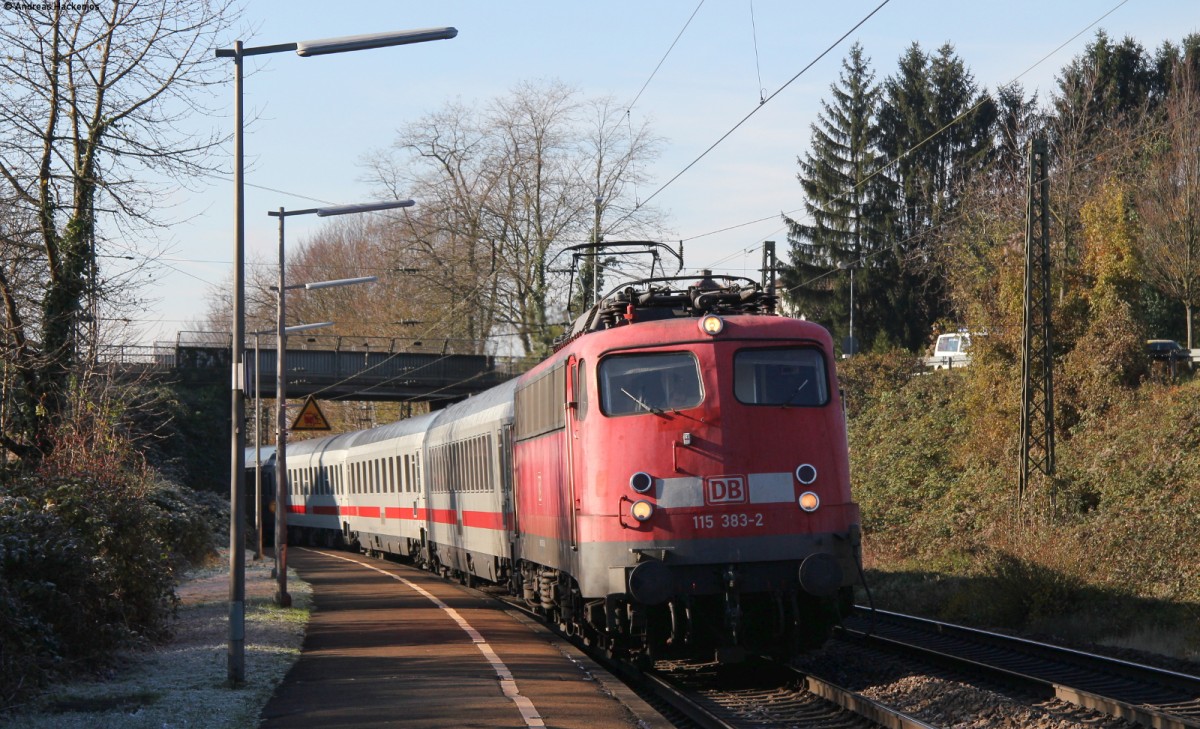 115 383-2 mit dem PbZ 78731 (Basel Bad Bf-Karlsruhe Hbf) in Schallstadt 27.11.13