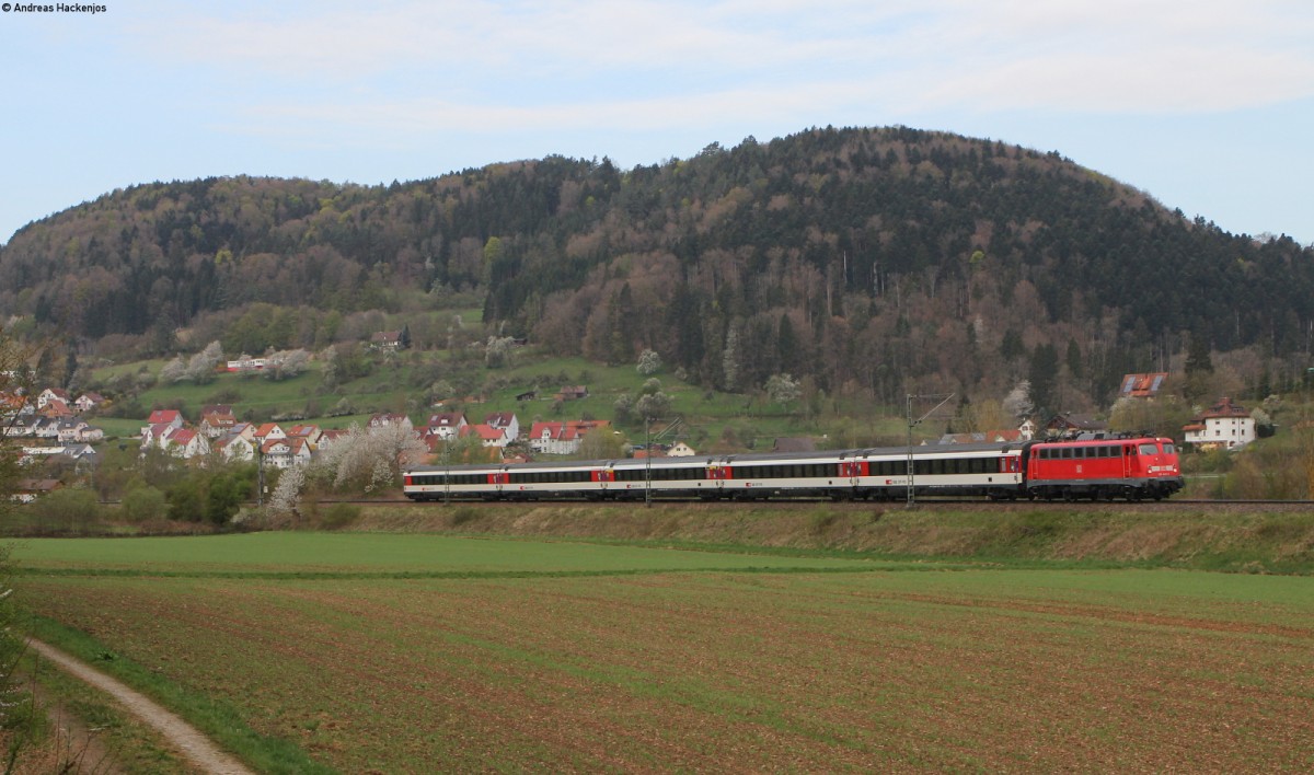 115 448-3 mit dem IC 284 (Zürich HB-Stuttgart Hbf) bei Horb 10.4.14