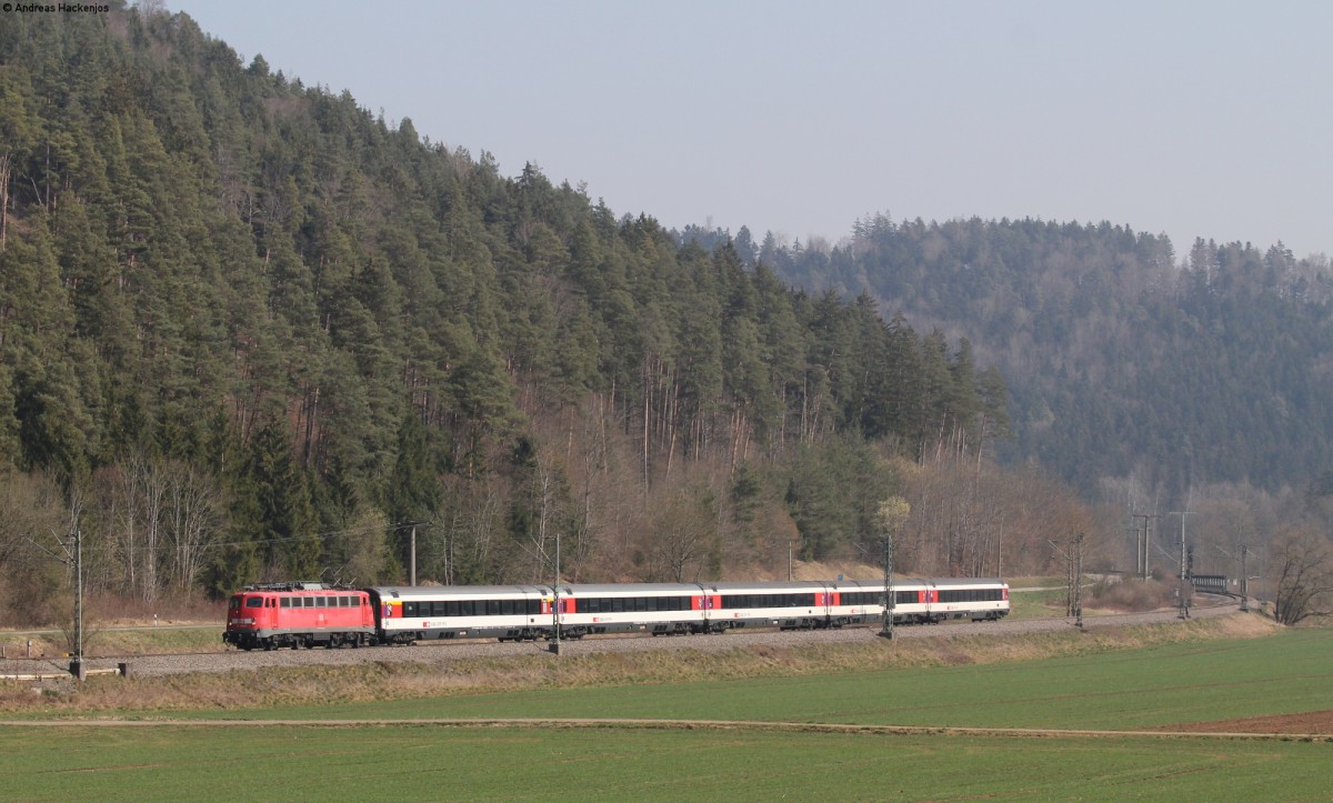 115 459-0 mit dem IC 186 (Zürich HB-Stuttgart Hbf) bei Neckarhausen 14.3.14