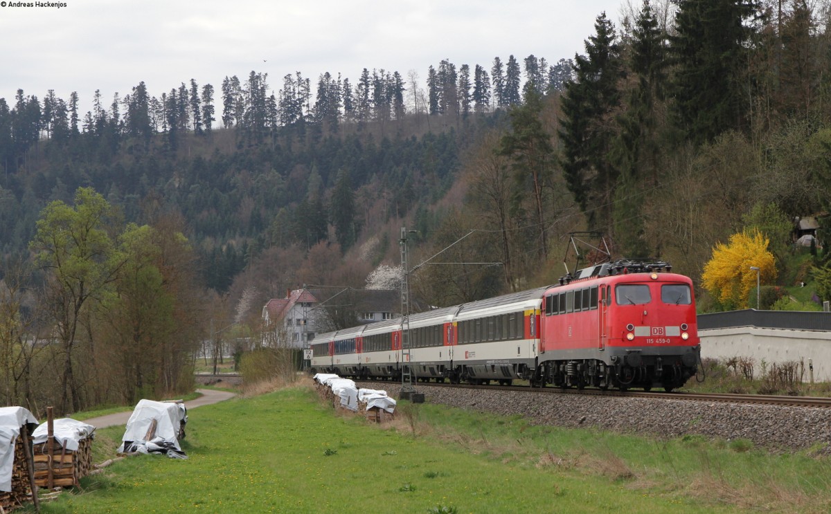 115 459-0 mit dem IC 282 (Zürich HB-Stuttgart Hbf) bei Epfendorf 10.4.14