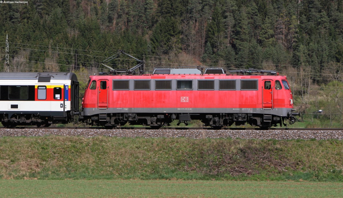 115 459-0 mit dem IC 282 (Zürich HB-Stuttgart Hbf) bei Horb 11.4.14