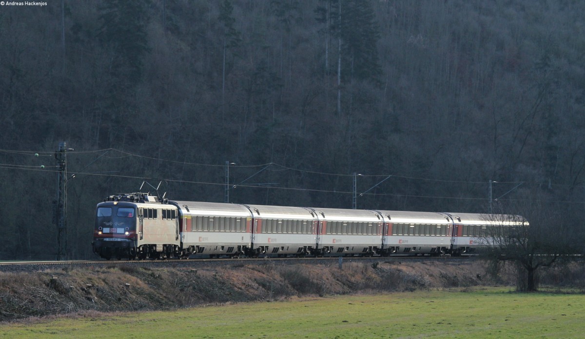 115 509-2  80 Jahre Autozug  mit dem IC 186 (Zürich HB-Stuttgart Hbf) bei Sulz 27.12.13