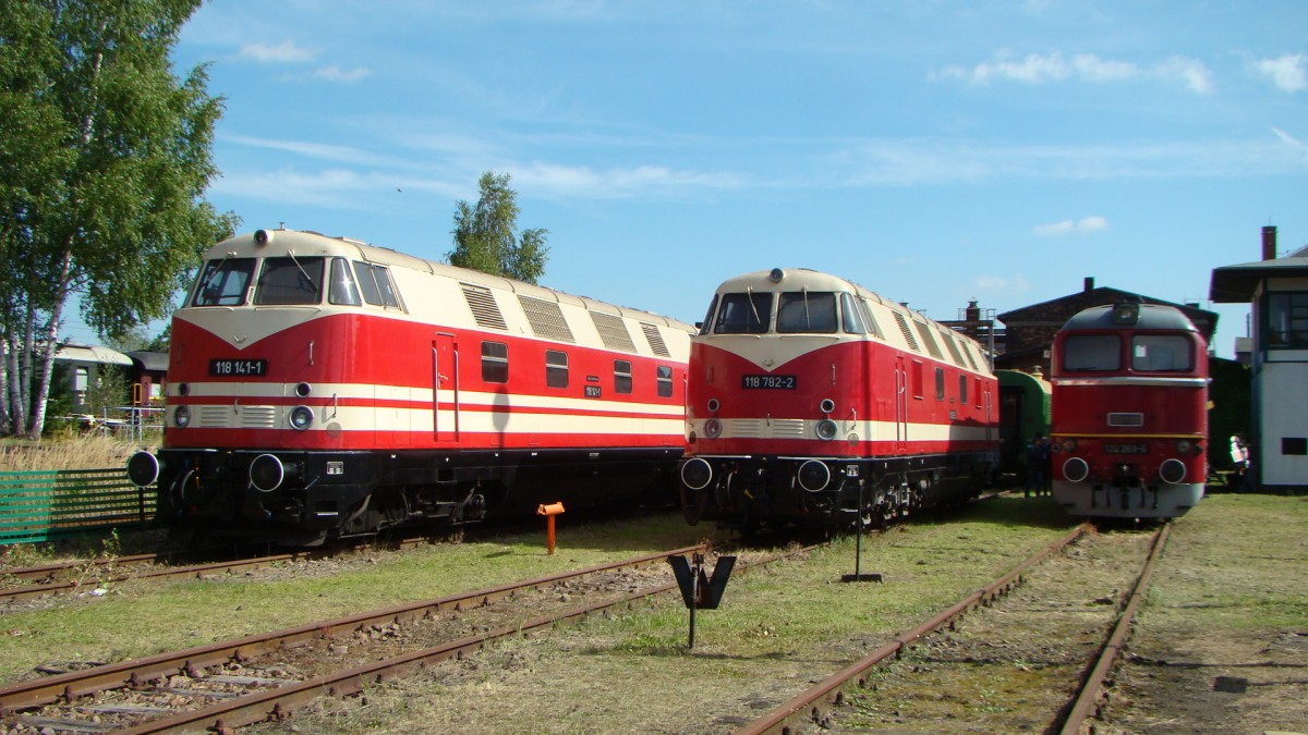 118 141 und 782 DR, in Eisenbahnmuseum Chemnitz Hilbersdorf, 14.09.2013.