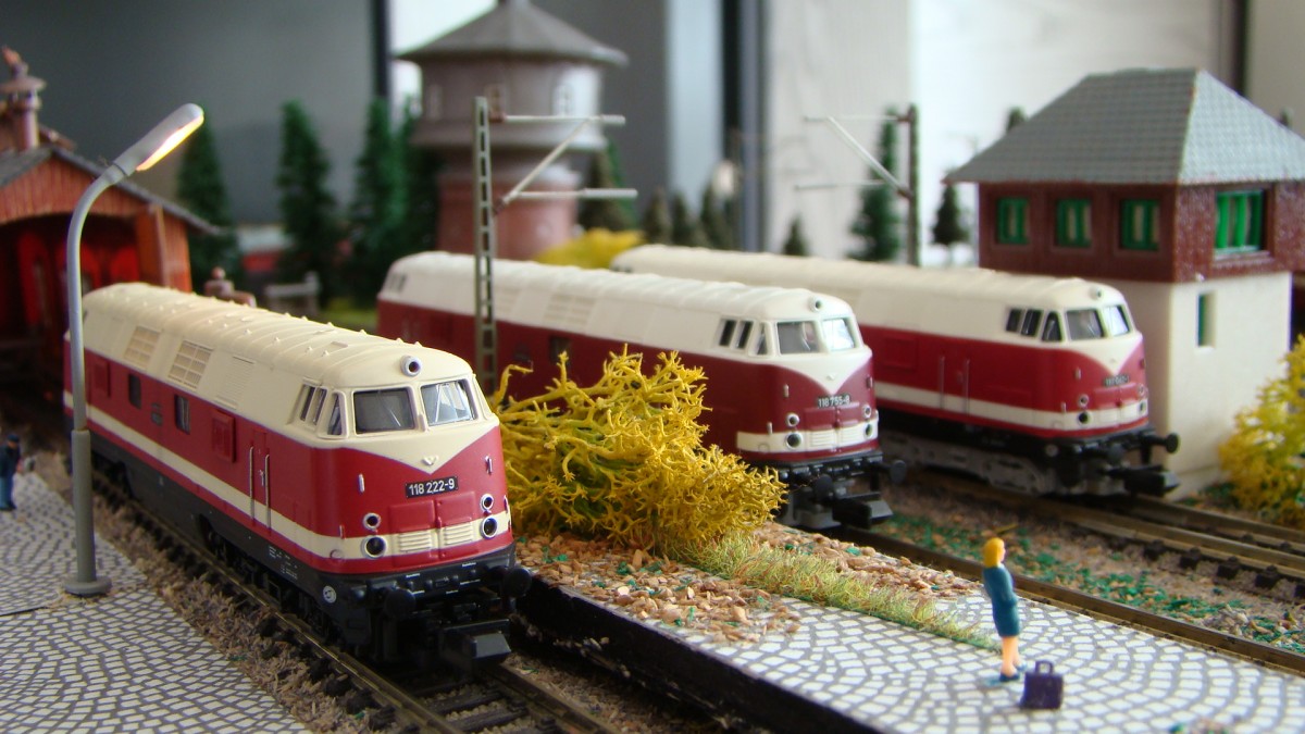 118 222, 755 & 042 DR von BRAWA auf meiner Anlage am 12.03.2011