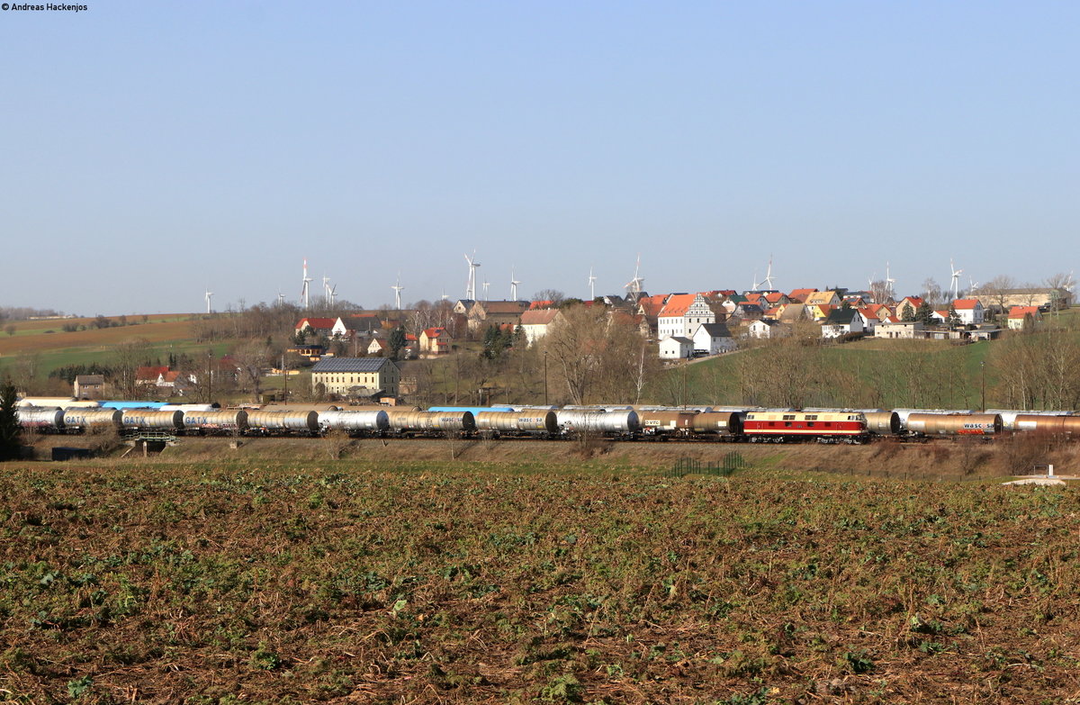 118 757-4 mit einem Kesselzug von Tröglitz-Altenburg bei Altenburg 25.2.21