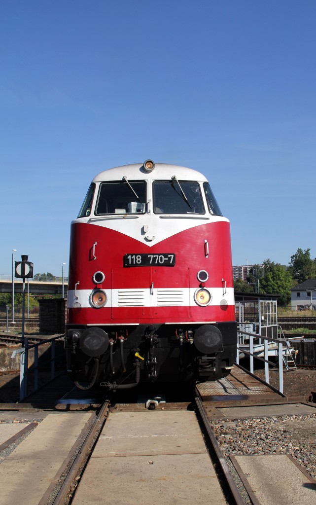 118 770-7 war beim den 3. Verkehrshistorische Tage in Gera zusehen. Foto 28.09.13