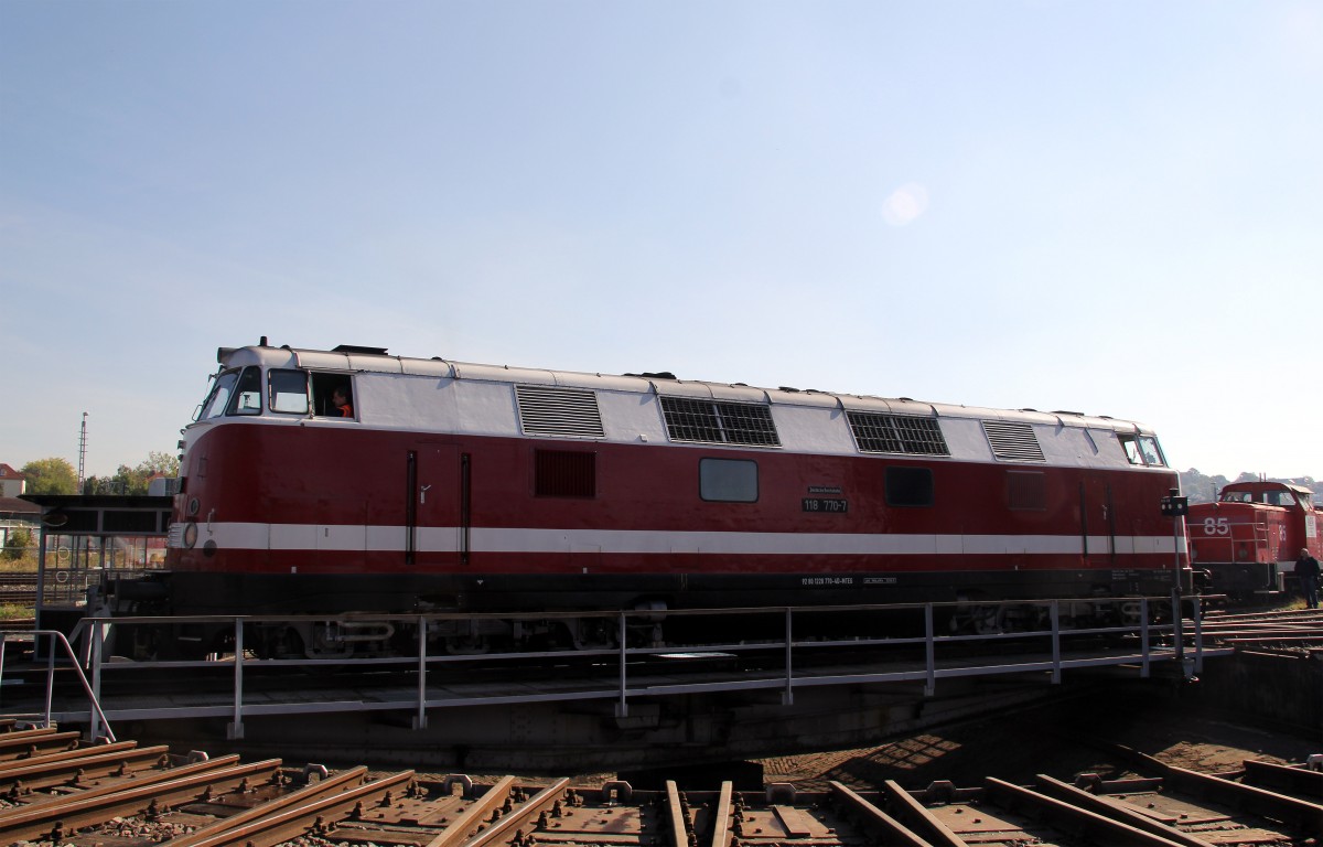 118 770-7 war beim den 3. Verkehrshistorische Tage in Gera zusehen. Foto 29.09.13 