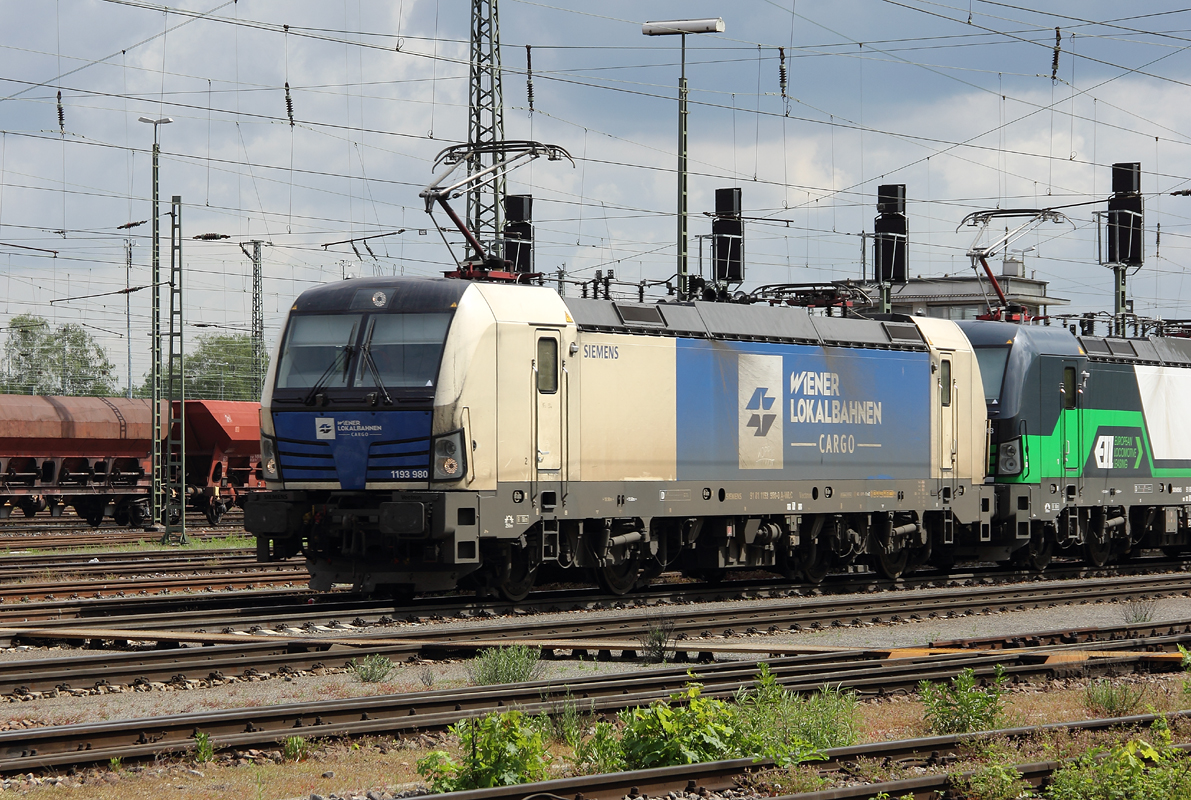 1193 980 / Wiener Lokalbahnen Cargo GmbH / Güterbahnhof Karlsruhe / 17.05.2016