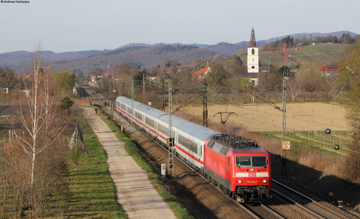 120 124-3 mit dem PbZ 78655 (Karlsruhe Hbf-Basel Bad Bf) bei Denzlingen 19.3.14