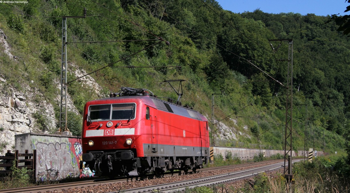 120 141-7 als LZF 48158 (Ulm Hbf-Stuttgart Hbf) bei Geislingen 5.9.13