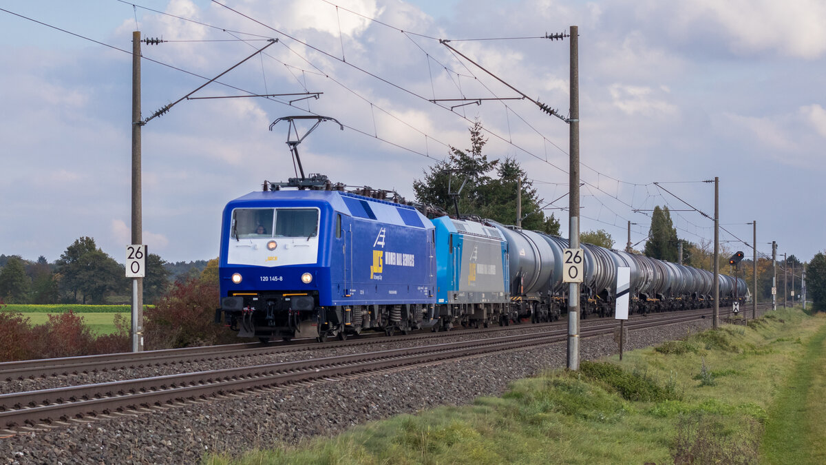 120 145-8 + 185 536-0 - Laubenzedel 18.10.20