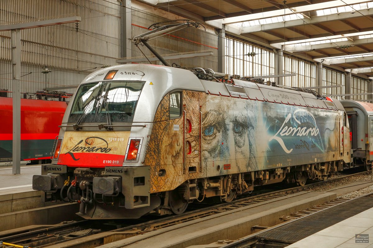 1216 019  Leonardo Da Vinci  in München Hbf, am 19.08.2019.
