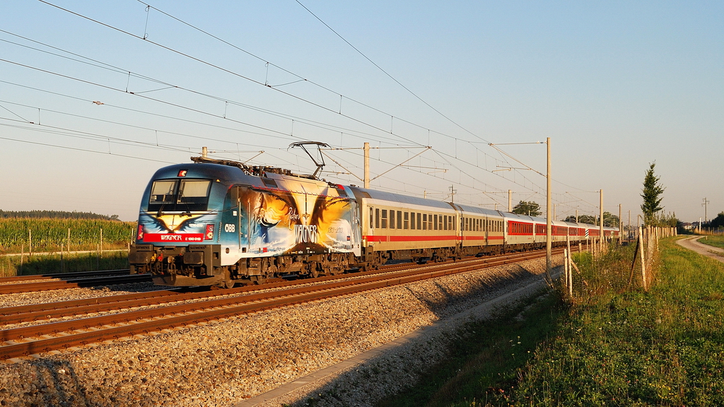 1216 019 (Wagner und Verdi) mit CNL 429 bei Althegnenberg (16.08.2013)