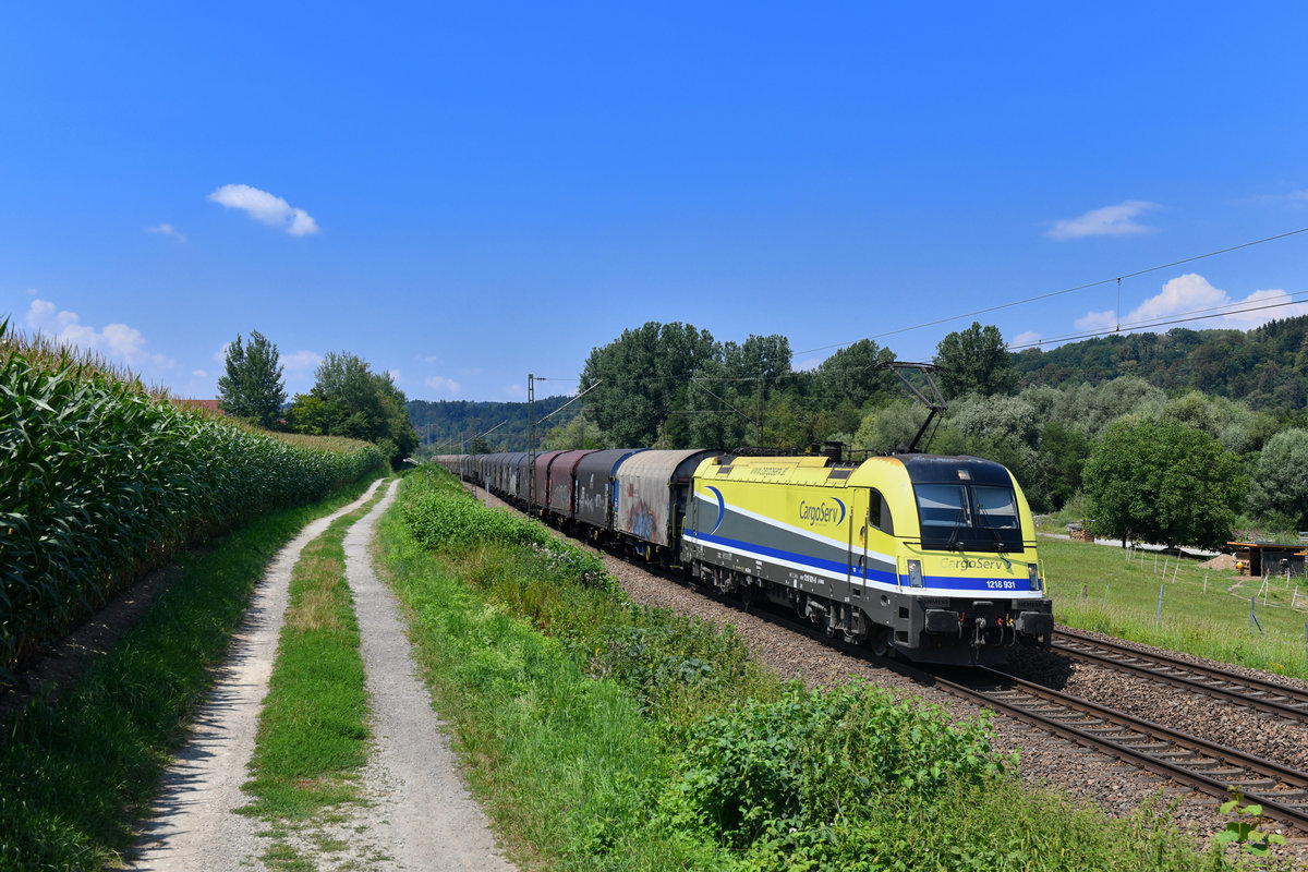 1216 931 mit DGS 48963 am 24.07.2018 bei Seestetten. 
