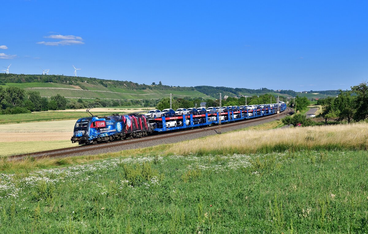 1216 940 mit einem Autozug am 25.06.2023 bei Winterhausen.
